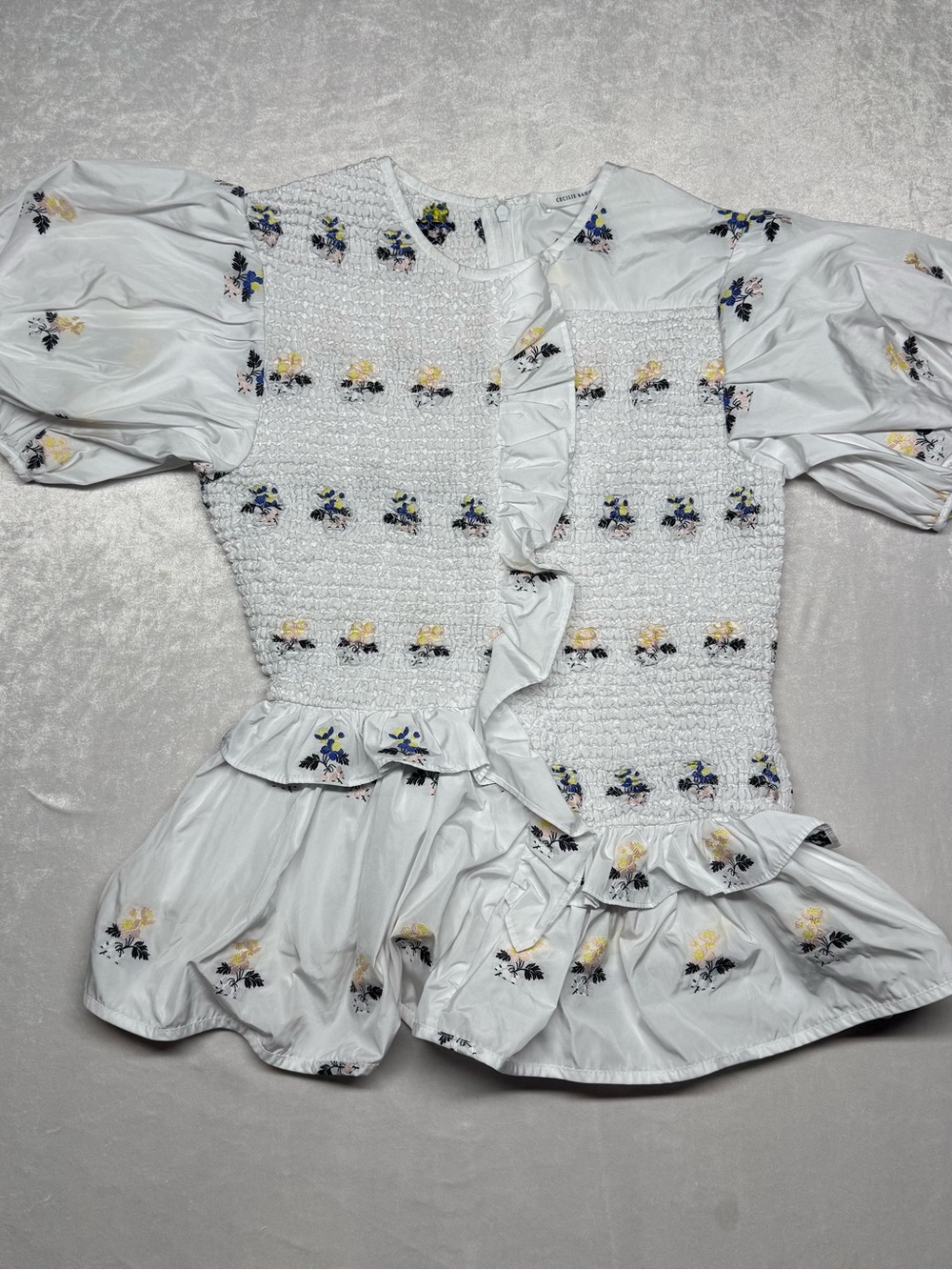 Cecilie Bahnsen White Floral-Accent Blouse